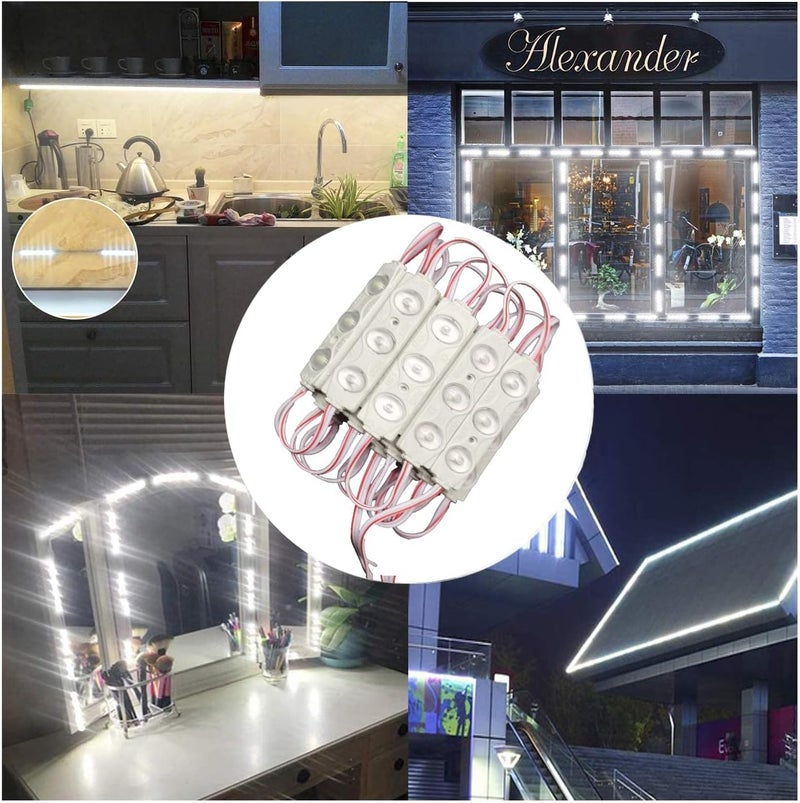 TeiNewBy LED Module, LED Decorative Light White 20pcs 9.8 Ft 2835 SMD 150LM IP65 Waterproof Decorative Light for Letter Sign Advertising Signs with Tape Adhesive Backside (White Light) - Image 4